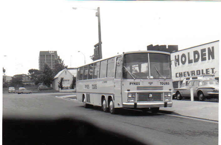 TV 629
A Bedford VAL70 with Pykes with imported Van Hool bodywork of 1971. It ended up as a school coach with Hoys Wangaratta. Photo taken about 1976 in Parramatta when the building in the background (now council chambers) was the tallest in town. Pykes had 2 such VALs. Centralian photo.
Keywords: centralianphoto Bedford_VAL70 van_hool