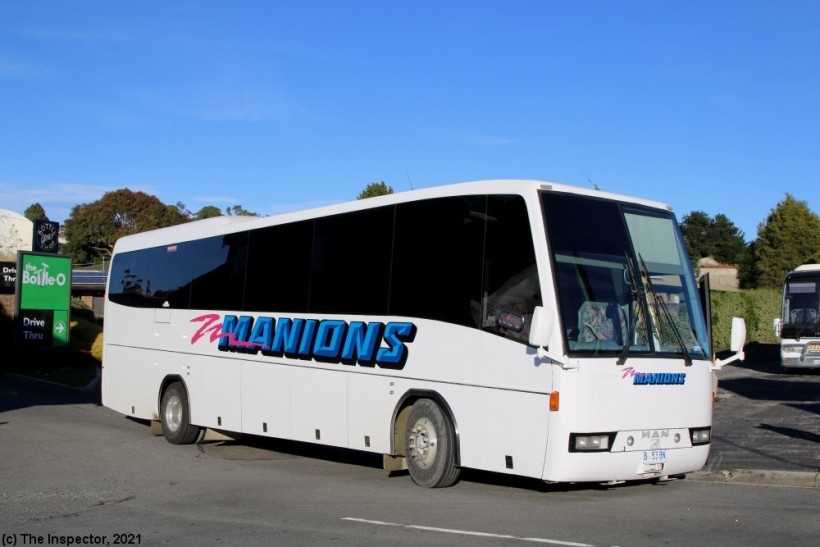B53 BN
Manions Coaches MAN 18.370/Autobus at Launceston 18/4/2021. Ex TV 469, Premier World Pty Ltd, Eastwood, NSW, ex TV 469, Harris Coach Tours, Parkes, NSW.
Keywords: inspectorphoto man_18.370 Autobus
