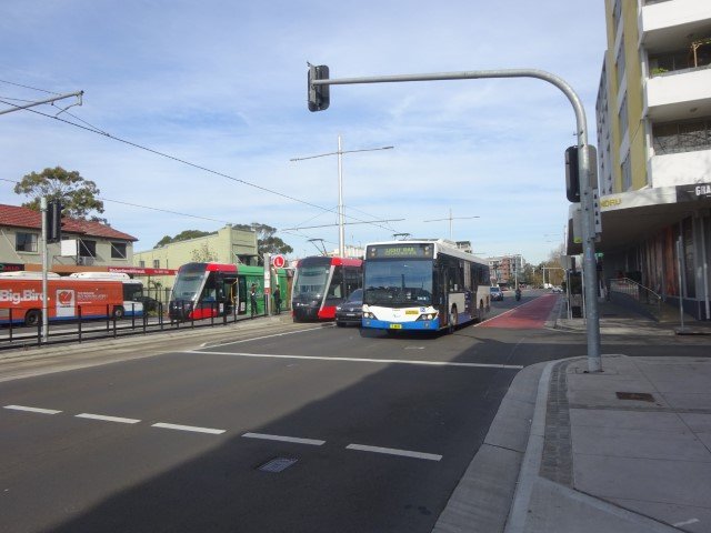 Two trams trapped at Kensington stop around 13:00