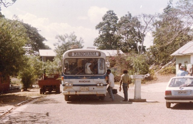 Fuso ex Port Moresby Bus Co at De La SAlle High School Bomana PNG 1982