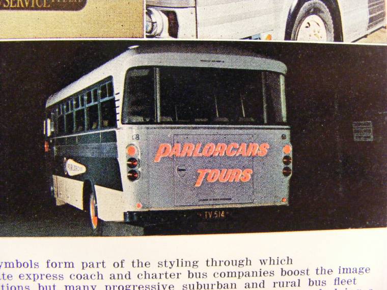 T&amp;BT March 1967. rear of Bedford SB Comair fleet No 68 - TV514 featured in article on stick on logos.