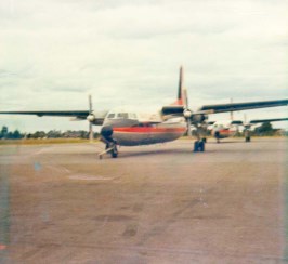 Fokker Friendships F27's near the Ansett hanger,Adelaide,March 1974.