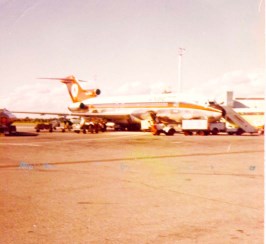 Ansett Boeing 727.Adelaide airport.September 1974.