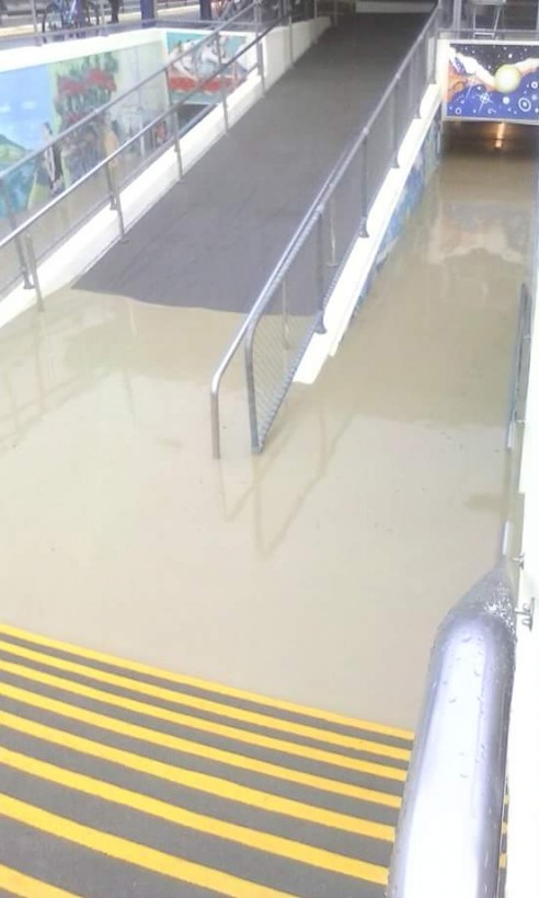 Subway at Porirua Railway Station flooded. Photo from Stuff.co.nz. &quot;ARKLAINEV07.&quot;