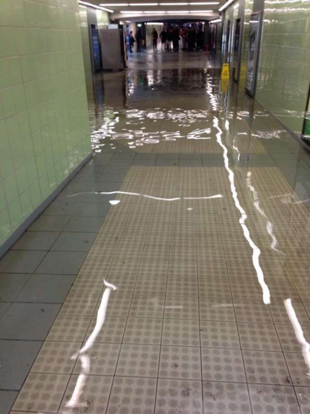 Subway at Wellington Railway Station with some flooding. Photo from Stuff.co.nz. &quot;Comment From Madam.&quot;