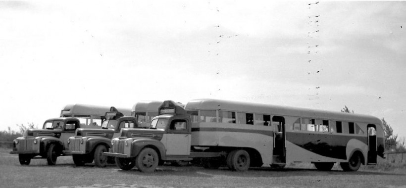 Parramatta-Ryde - mo 917, 876, 390 Ford Waddingtons 51 - Hollywood Picnic Ground, Lansdowne  05.12.1948 - An RD Photo - r.JPG